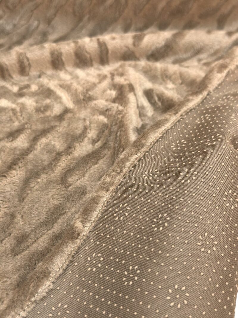 Αντιολισθητικό ριχτάρι βελούρ σετ 3τμχ. flame μόκα LINEAHOME 4977134