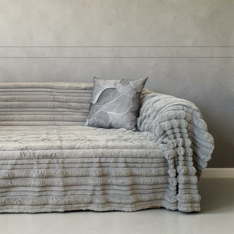 Αντιολισθητικό ριχτάρι γούνινο Sable γκρι μεμονωμενα απο 180χ160 LINEAHOME 6052297