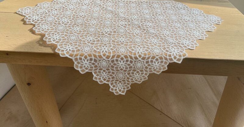 ΚΑΡΕ MISTY ΛΕΥΚΟ ΔΑΝΤΕΛΑ ΒΟΥΑΛ 100χ100 LINEAHOME 5306987