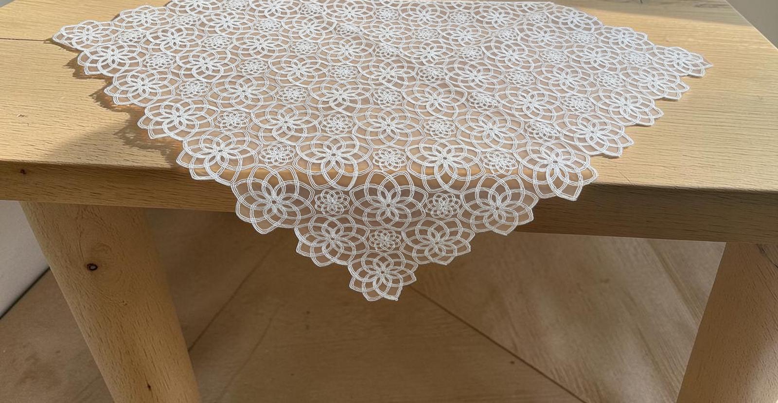 ΚΑΡΕ MISTY ΛΕΥΚΟ ΔΑΝΤΕΛΑ ΒΟΥΑΛ 100χ100 LINEAHOME