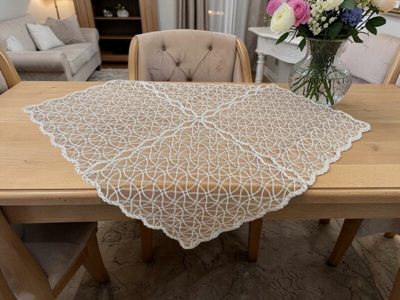 ΚΑΡΕ ΣΕΤ 5ΤΜΧ TIDAL ΛΕΥΚΟ ΔΑΝΤΕΛΑ ΒΟΥΑΛ ΤΡ/ΡΕ 120Χ120 ΚΑΡΕ 100Χ100 ΤΡΑΒΕΡΣΑ 40Χ160 Π LINEAHOME 5210493