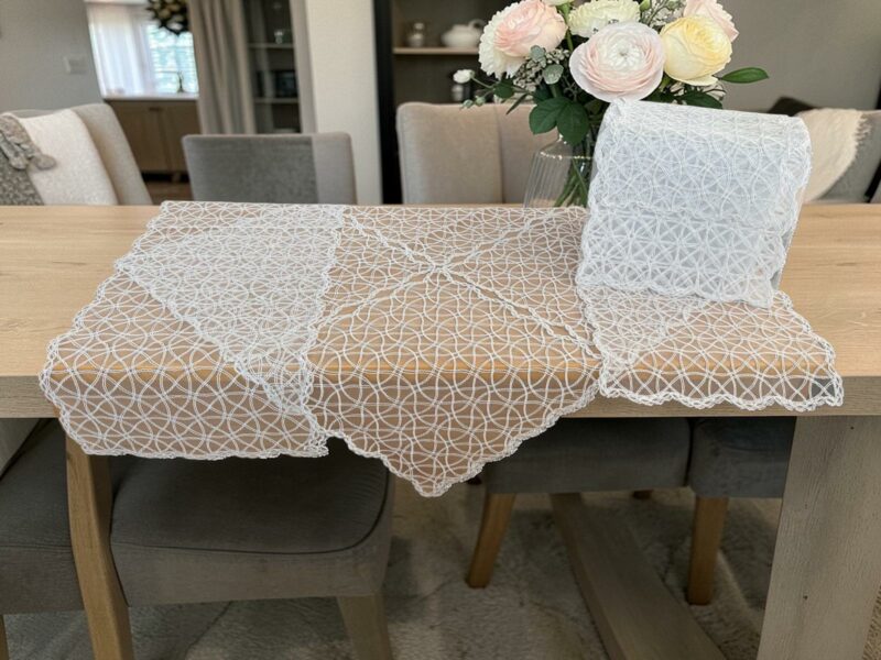 ΚΑΡΕ ΣΕΤ 5ΤΜΧ TIDAL ΛΕΥΚΟ ΔΑΝΤΕΛΑ ΒΟΥΑΛ ΤΡ/ΡΕ 120Χ120 ΚΑΡΕ 100Χ100 ΤΡΑΒΕΡΣΑ 40Χ160 Π LINEAHOME 5210492