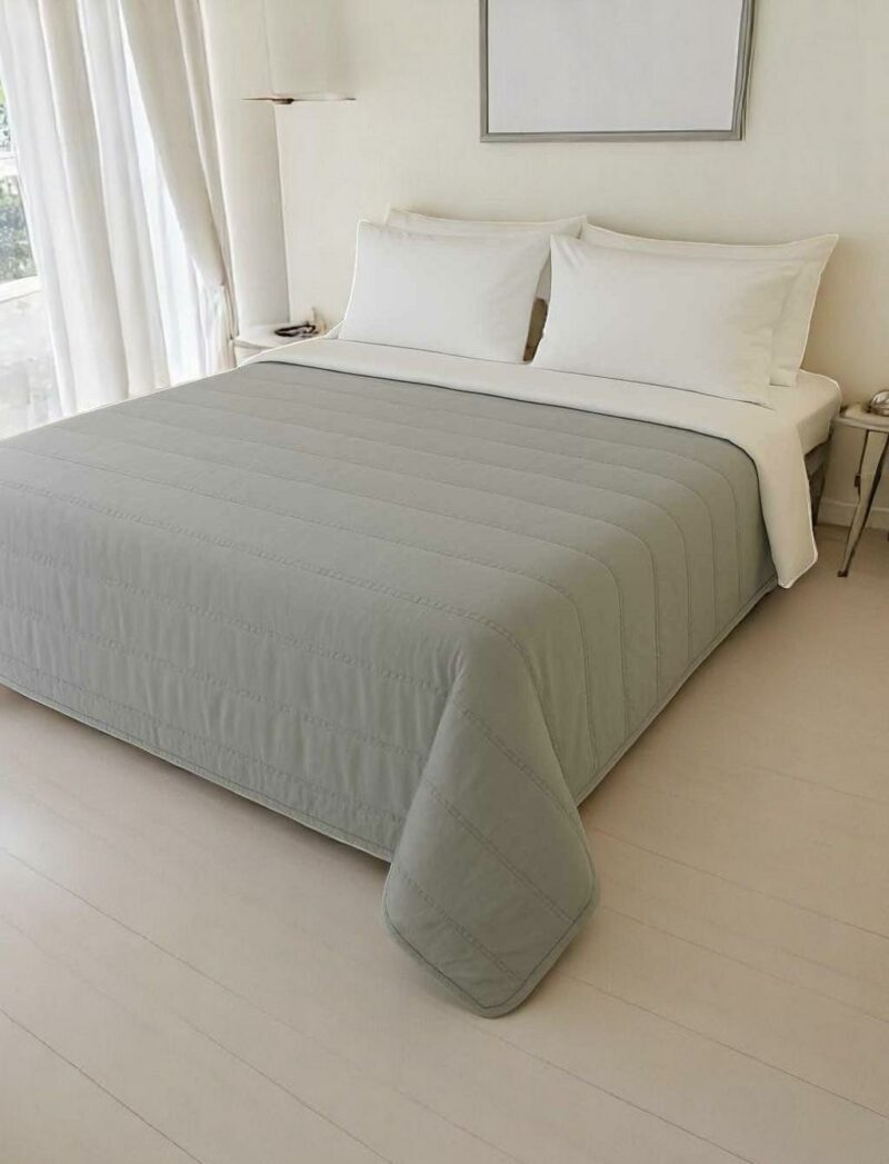 ΚΟΥΒΕΡΛΙ ΜΟΝΟΧΡΩΜΟ ΔΙΠΛΗΣ ΟΨΗΣ RIVE ΓΚΡΙ 160X220 LINEAHOME 4805734