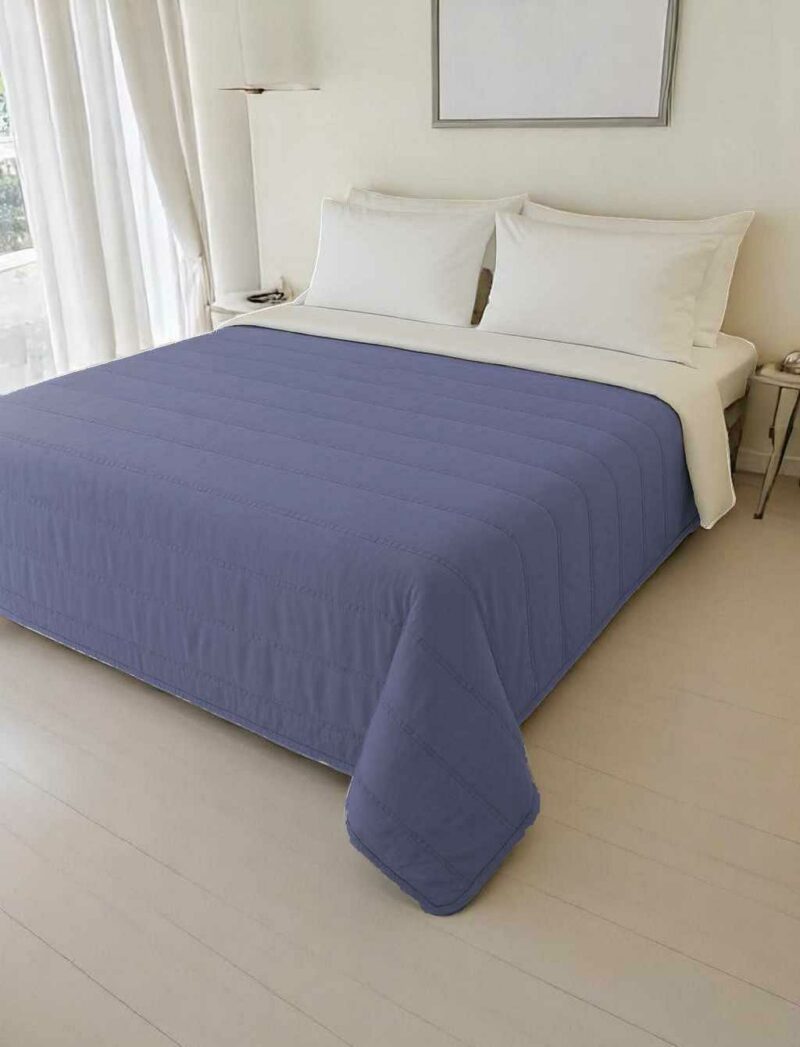 ΚΟΥΒΕΡΛΙ ΜΟΝΟΧΡΩΜΟ ΔΙΠΛΗΣ ΟΨΗΣ RIVE ΜΠΛΕ 160X220 LINEAHOME 4636819