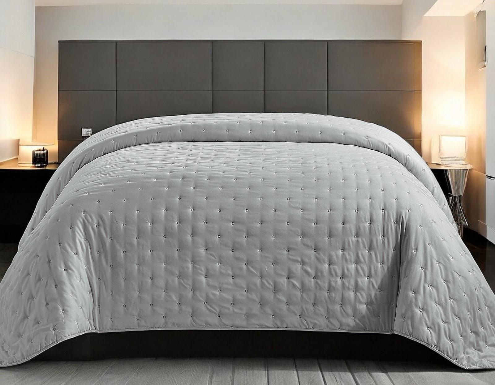 ΚΟΥΒΕΡΛΙ ΜΟΝΟΧΡΩΜΟ ΔΙΠΛΗΣ ΟΨΗΣ SELENE ΓΚΡΙ LINEAHOME