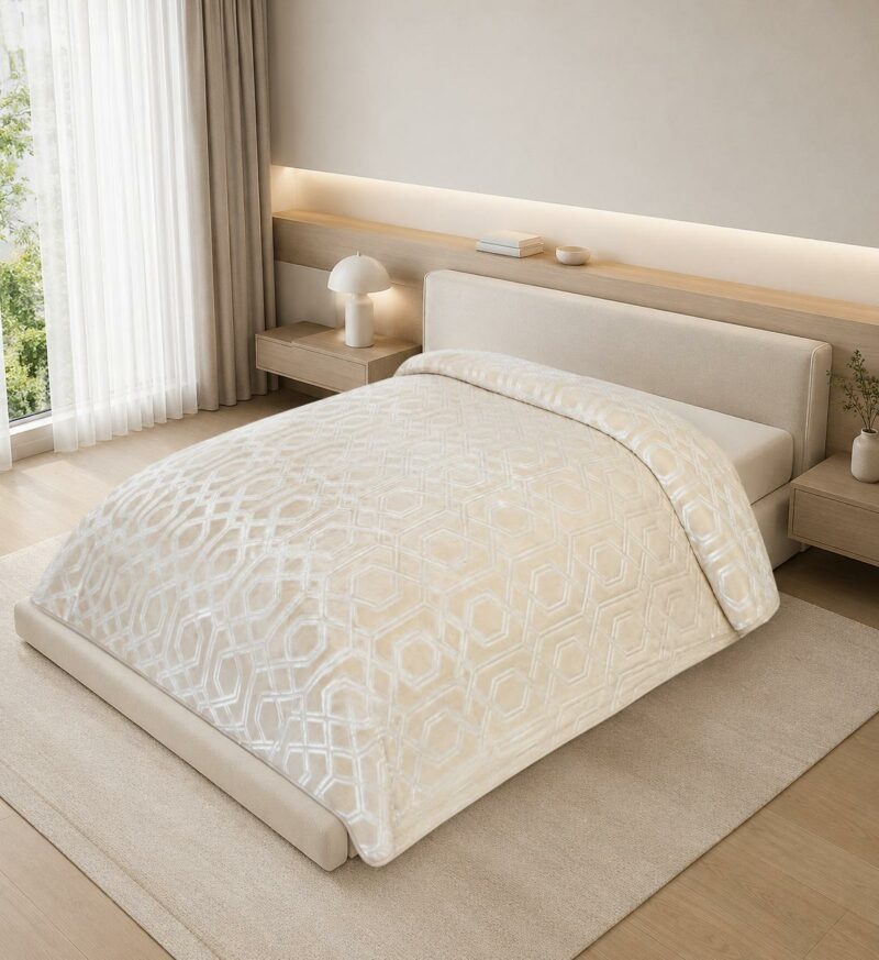 ΚΟΥΒΕΡΤΑ ΑΝΑΓΛΥΦΗ ΒΕΛΟΥΤΕ MELODY SILK TOUCΗ ΕΚΡΟΥ 220Χ240 LINEAHOME 5616208