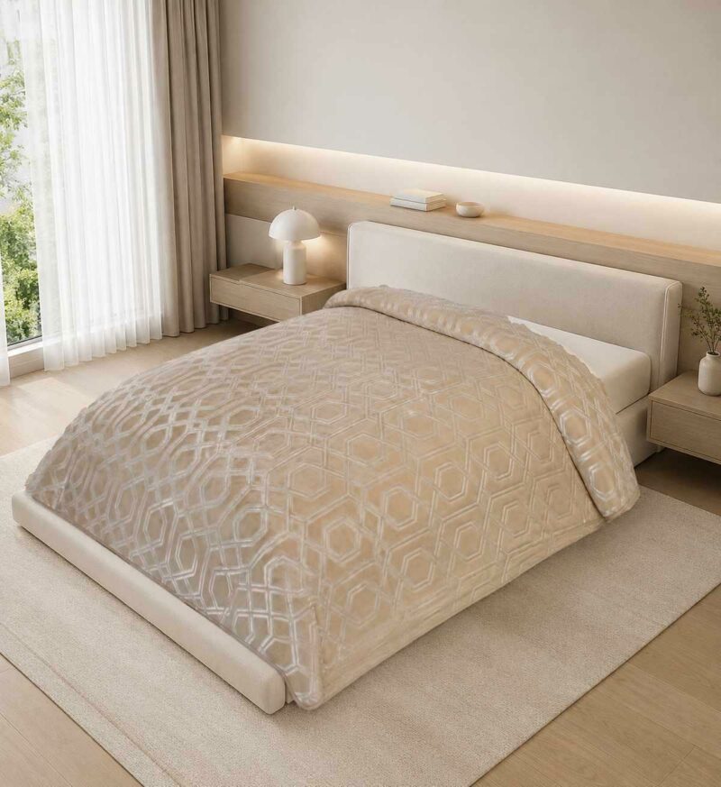 ΚΟΥΒΕΡΤΑ ΑΝΑΓΛΥΦΗ ΒΕΛΟΥΤΕ MELODY SILK TOUCΗ ΜΠΕΖ 220Χ240 LINEAHOME 5642668