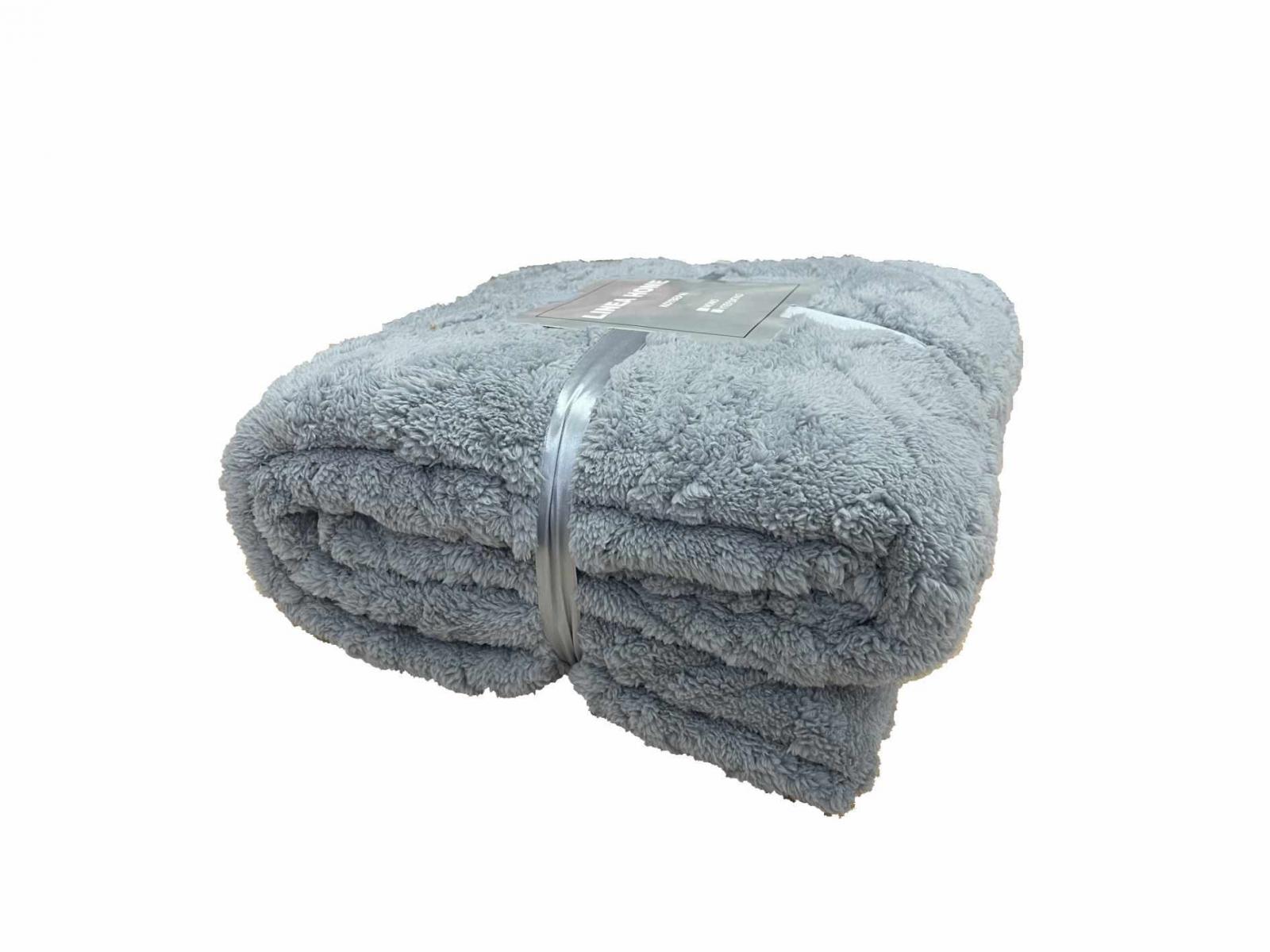 ΚΟΥΒΕΡΤΑ ΡΙΧΤΑΡΙ ΚΑΝΑΠΕ ΑΝΑΓΛΥΦΗ SHERPA PATAGONIA ΓΚΡΙ 200X220 LINEAHOME