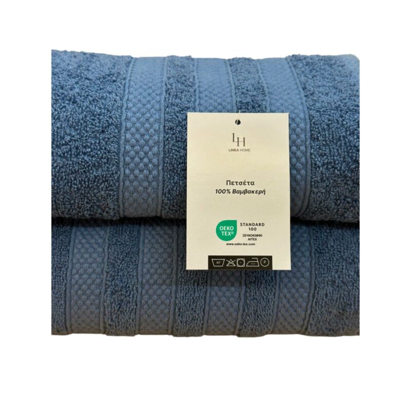 ΠΕΤΣΕΤΑ VERONA ΜΠΛΕ 480gr/m² 100% BAMBAKI 70Χ140 LINEAHOME 5630841
