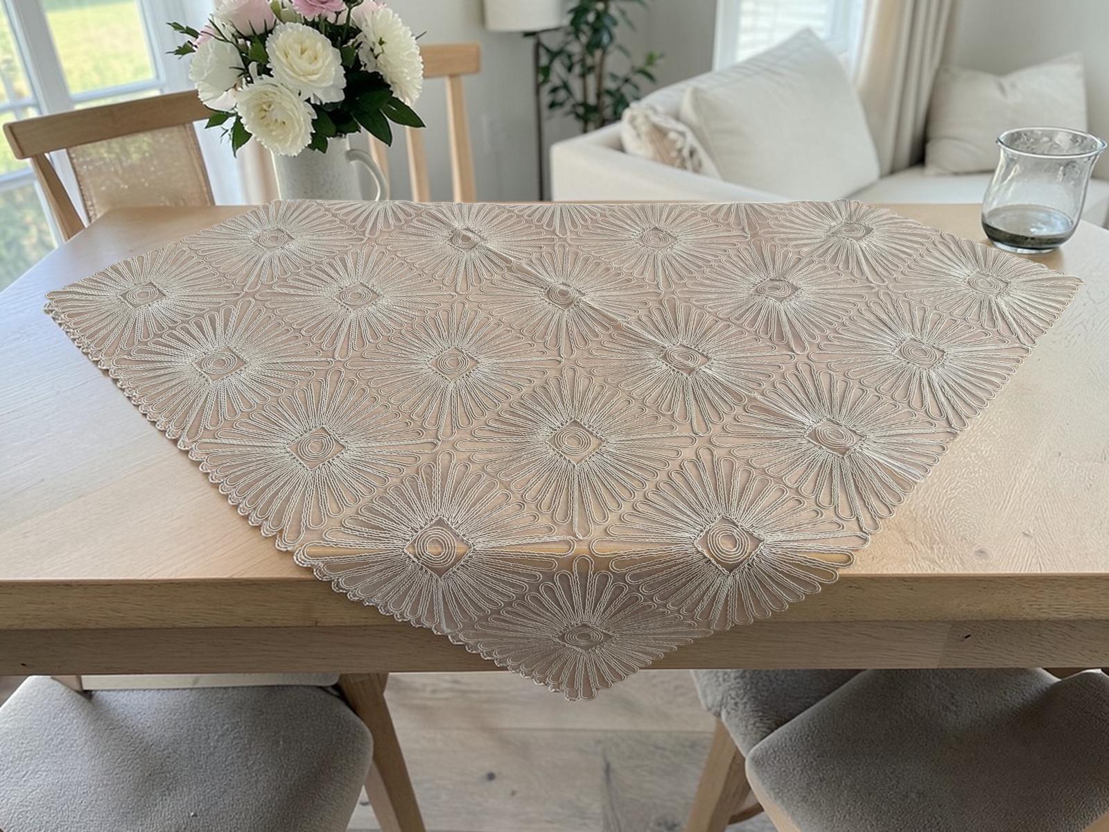 ΣΕΤ 5ΤΜΧ ΜΠΕΖ PLAZA ΜΠΕΖ ΔΑΝΤΕΛΑ ΒΟΥΑΛ ΤΡ/ΡΕ 120Χ120 ΚΑΡΕ 100Χ100 ΤΡΑΒΕΡΣΑ 40Χ160 Π LINEAHOME