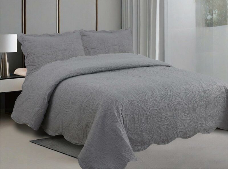 ΣΕΤ ΚΟΥΒΕΡΛΙ ΓΚΡΙ ΜΟΝΟΧΟΧΡΩΜΟ 160 × 220 cm + (1 )50 × 70 LINEAHOME 5647671