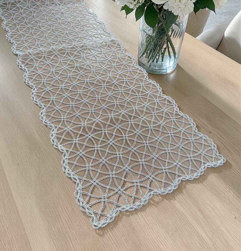 ΤΡΑΒΕΡΣΑ TIDAL ΛΕΥΚΟ ΔΑΝΤΕΛΑ ΒΟΥΑΛ 45χ160 LINEAHOME 5210486