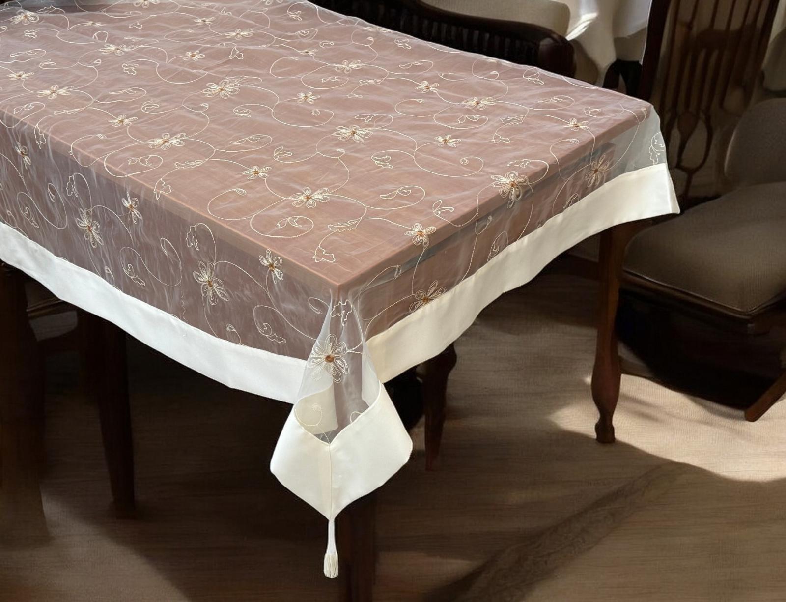 ΤΡΑΠΕΖΟΜΑΝΤΗΛΟ ΒΟΥΑΛ ΜΕ ΚΕΝΤΗΜΑ CAMELIA 180Χ220 LINEAHOME