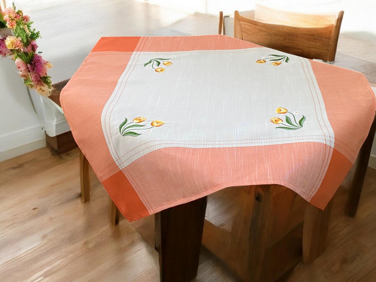 ΤΡΑΠΕΖΟΜΑΝΤΗΛΟ ΛΙΝΟ ΜΕ ΚΕΝΤΗΜΑ TULIP 15580-6 140Χ140 LINEAHOME