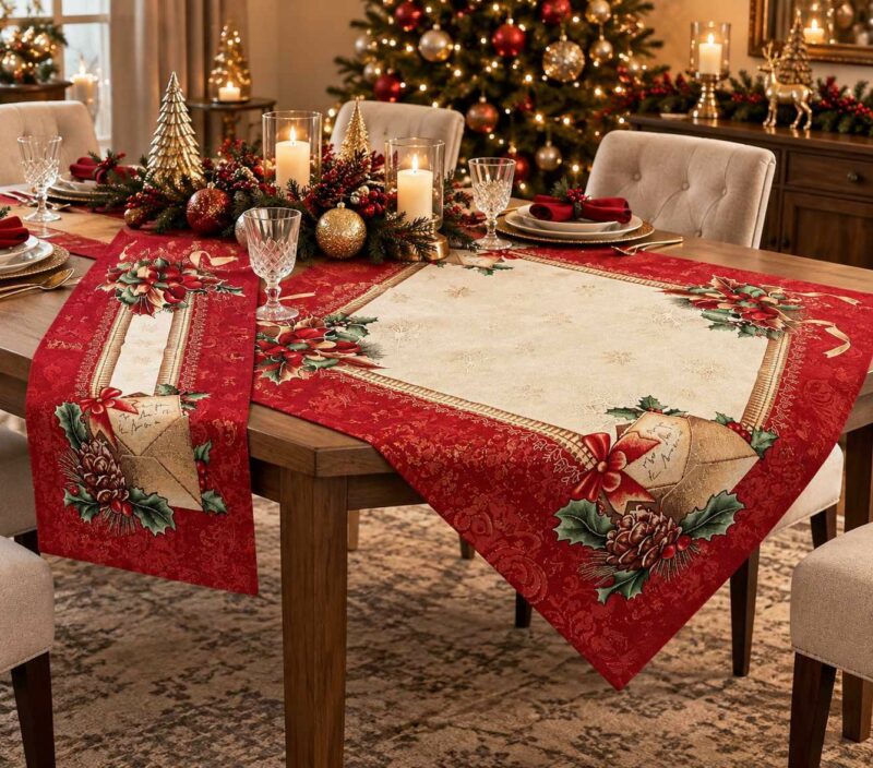 ΧΡΙΣΤΟΥΓΕΝΙΑΤΙΚΟ ΣΕΤ 5TMX ΣΤΟΦΑ ΙΣΠΑΝΙΑΣ XMAS CARD ΑΠΟ LINEAHOME 6072831