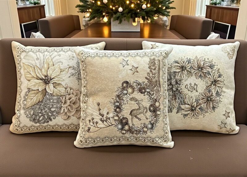 ΧΡΙΣΤΟΥΓΕΝΝΙΑΤΙΚΗ ΜΑΞΙΛΑΡΟΘΗΚΗ TINSEL NO ΧΡΥΣΑΦΙ 45Χ45 LINEAHOME 4894013