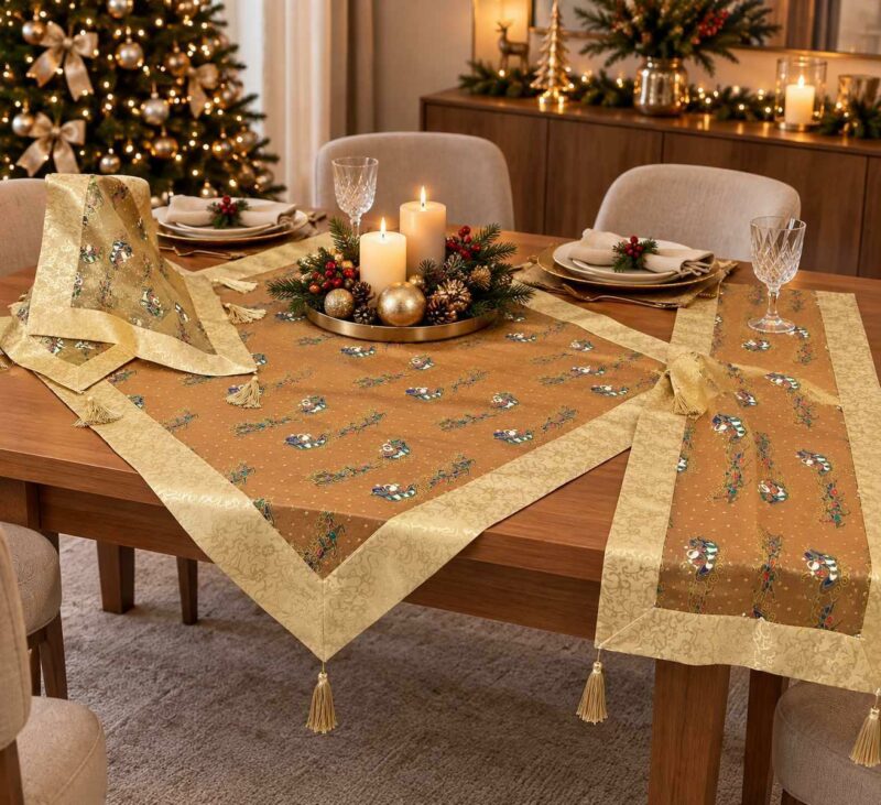 ΧΡΙΣΤΟΥΓΕΝΝΙΑΤΙΚΟ ΚΑΡΕ ΣΕΤ 4ΤΜΧ SANTA SNOW GOLD LINEAHOME 6049962