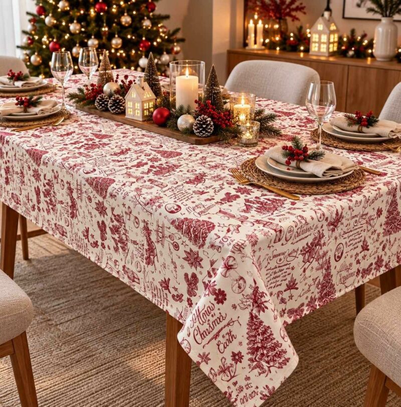 ΧΡΙΣΤΟΥΓΕΝΝΙΑΤΙΚΟ ΤΡΑΠΕΖΟΜΑΝΤΗΛΟ ΛΙΝΟ RED TREE LINEAHOME 6031508