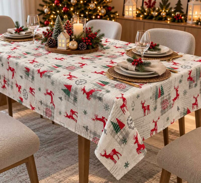 ΧΡΙΣΤΟΥΓΕΝΝΙΑΤΙΚΟ ΤΡΑΠΕΖΟΜΑΝΤΗΛΟ ΛΙΝΟ RUDOLPH LINEAHOME 6031494