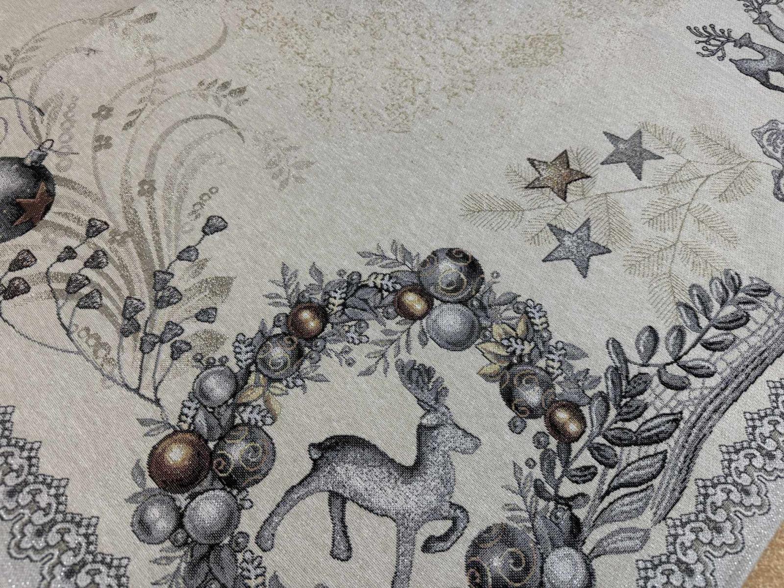 ΧΡΙΣΤΟΥΓΕΝΝΙΑΤΙΚΟ ΤΡΑΠΕΖΟΜΑΝΤΗΛΟ ΣΤΟΦΑ ΙΣΠΑΝΙΑΣ TINSEL ΑΣΗΜΙ ΑΠΟ LINEAHOME